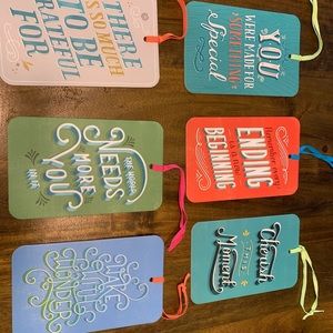 6 wall hanging cards with inspirational quotes